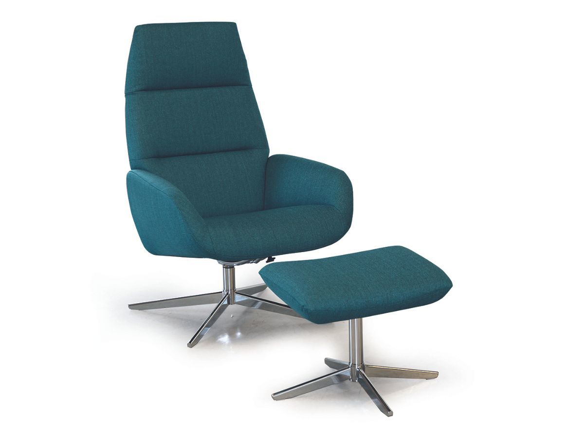 Fauteuil inclinable pivotant et repose-pieds